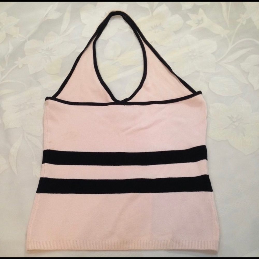 Wayne Rogers Pink And Black Cropped Halter Top - Picture 5 of 5